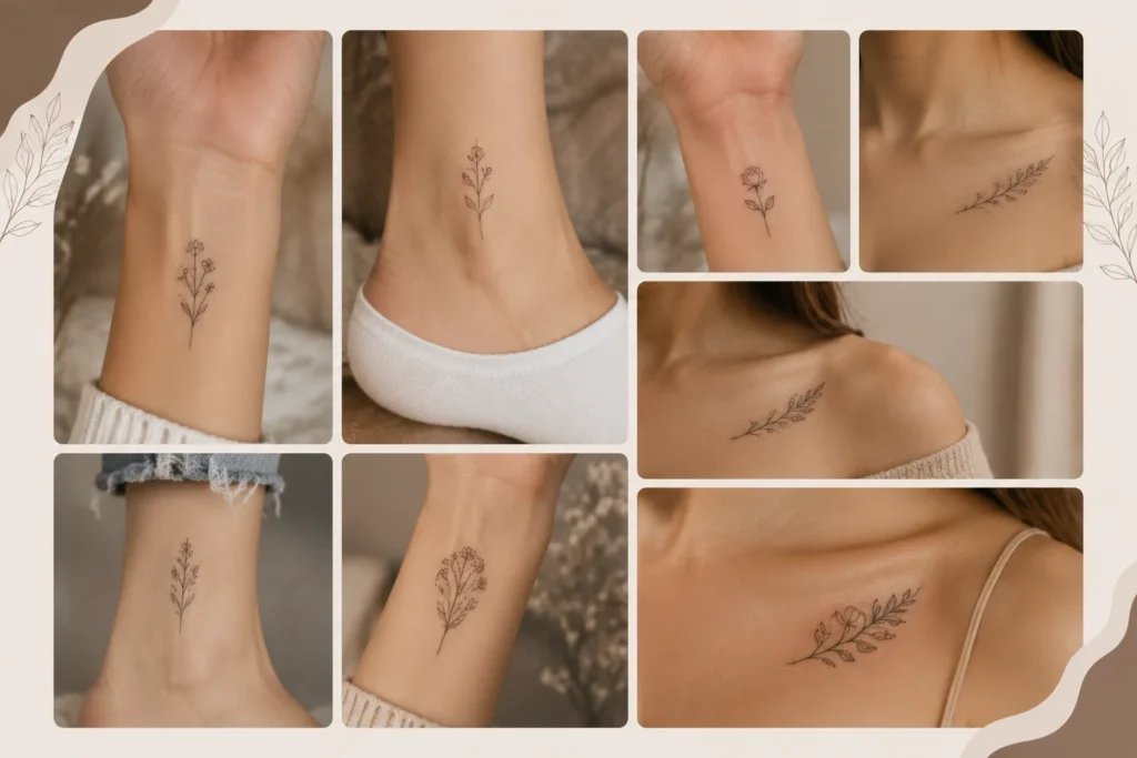 Fine-Line Small Flower Tattoo Ideas