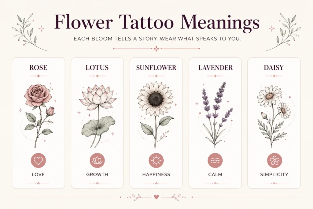 Flower Tattoo Meaning Comparison Chart