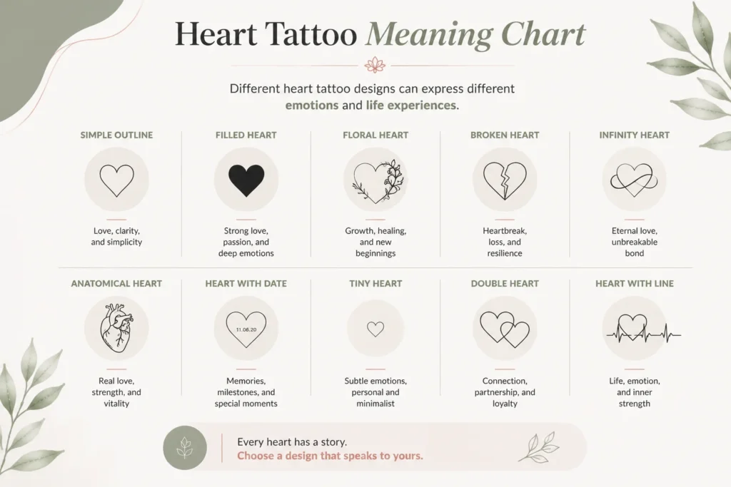 Heart Tattoo Meaning Chart