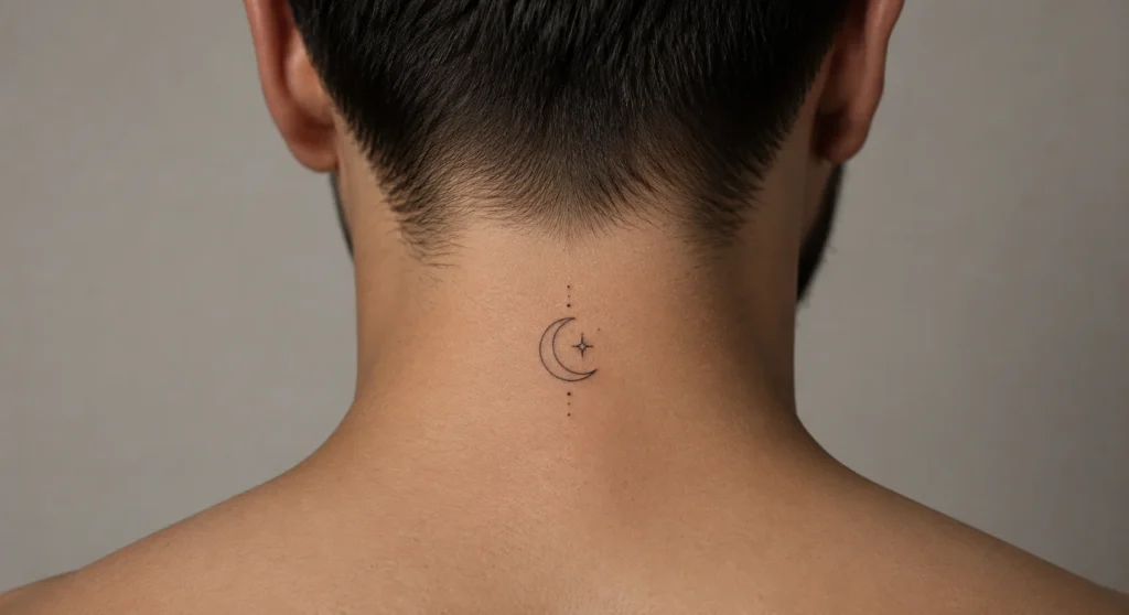 behind neck