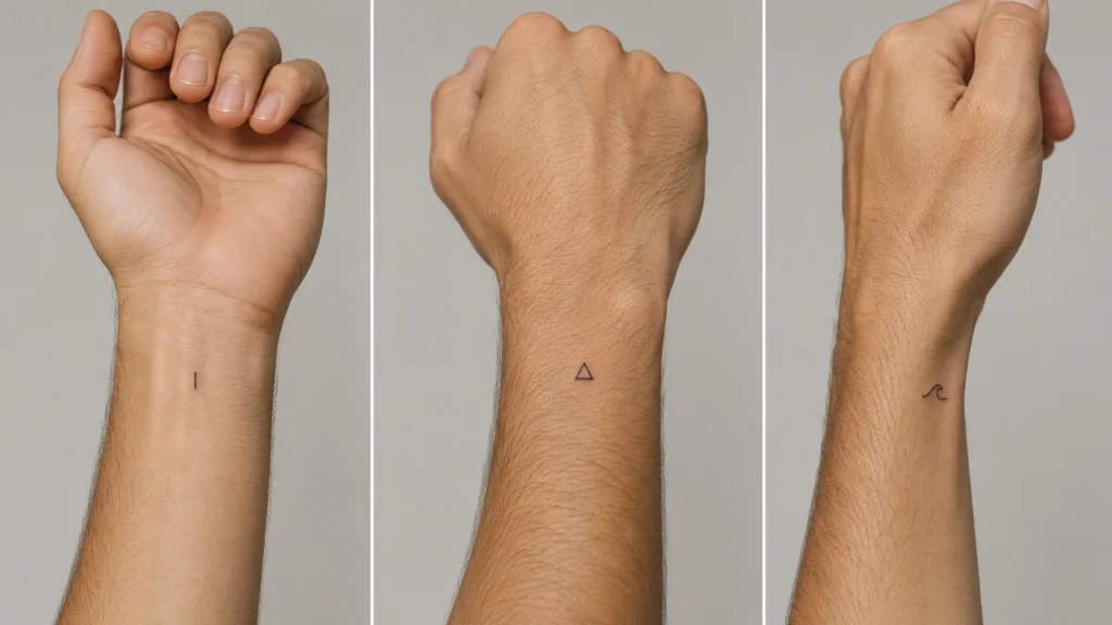 Inner outer and side wrist tattoo placement for men