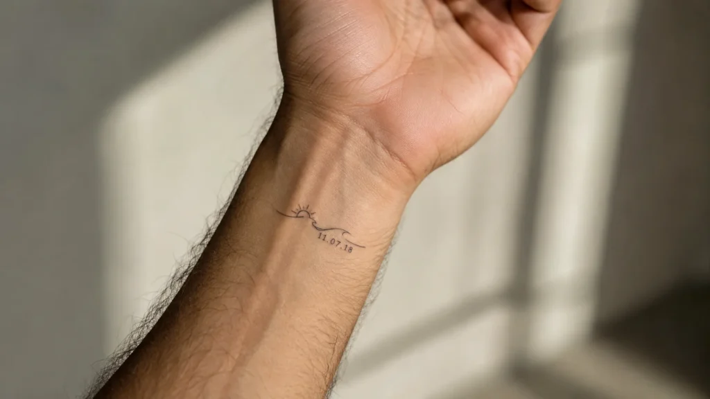 Meaningful wrist tattoo for men