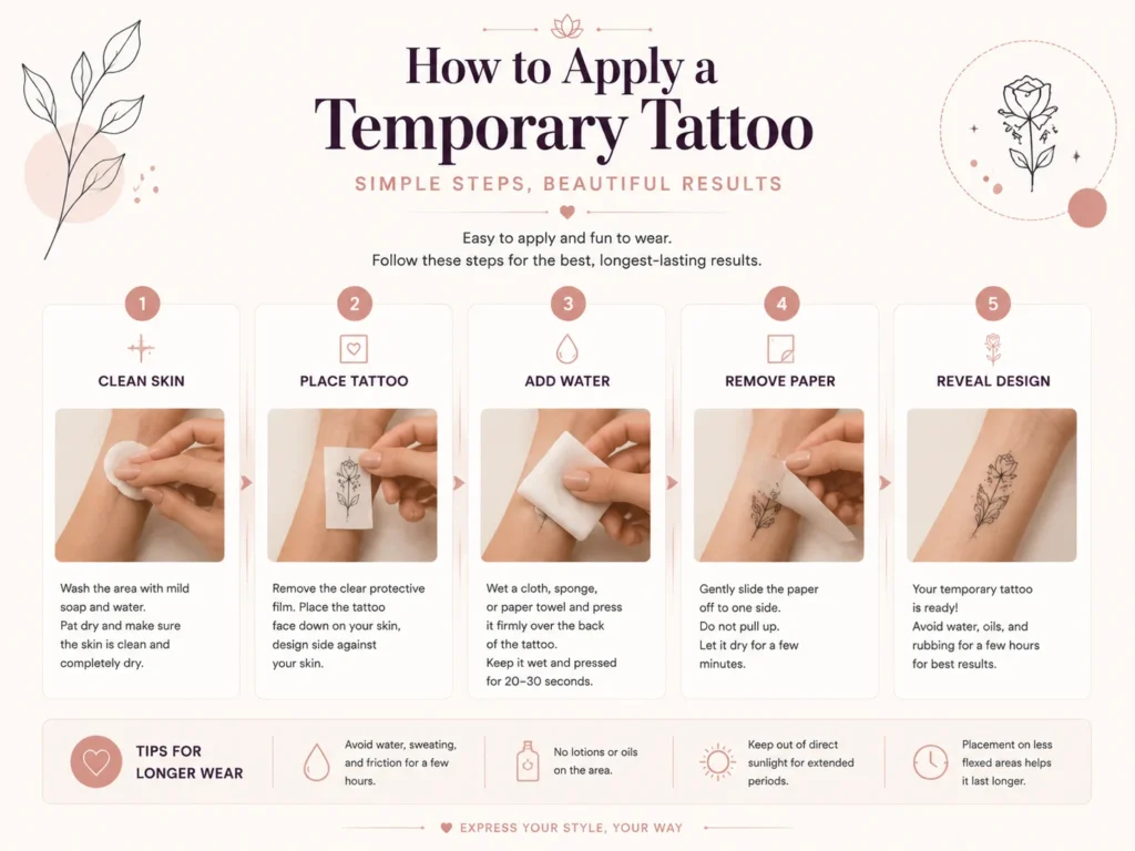 Temporary Tattoo Application Timeline