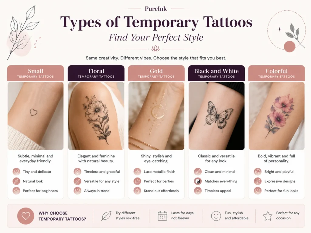 Temporary Tattoo Style Comparison