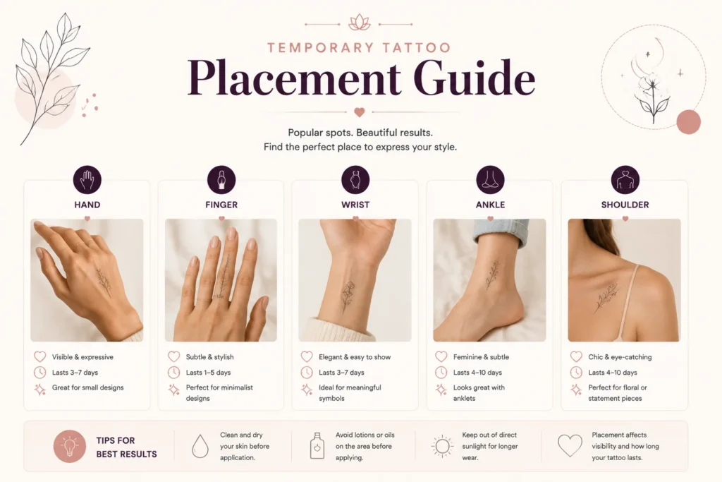 Temporary tattoo placement guide
