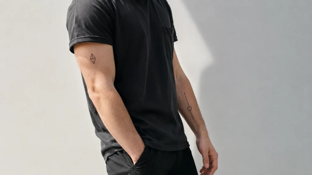 Upper arm and forearm tattoo placement for men