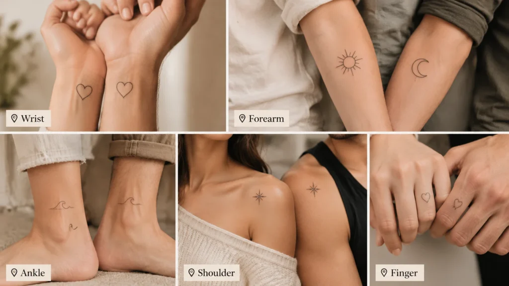 Symbolic couple tattoo designs representing love and connection